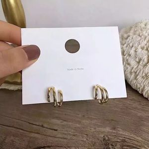 Vintage triple open circle C shape earrings